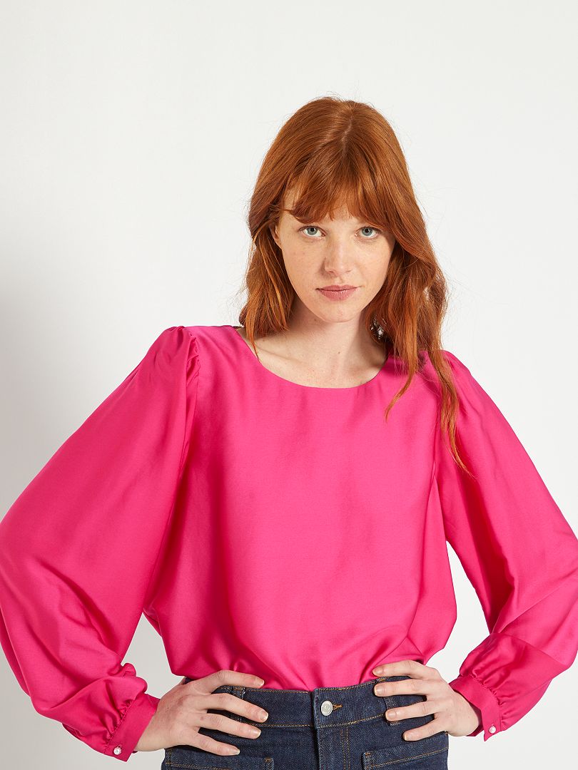 Oasis Glanzende blouse rood zakelijke stijl Mode Blouses Glanzende blouses 