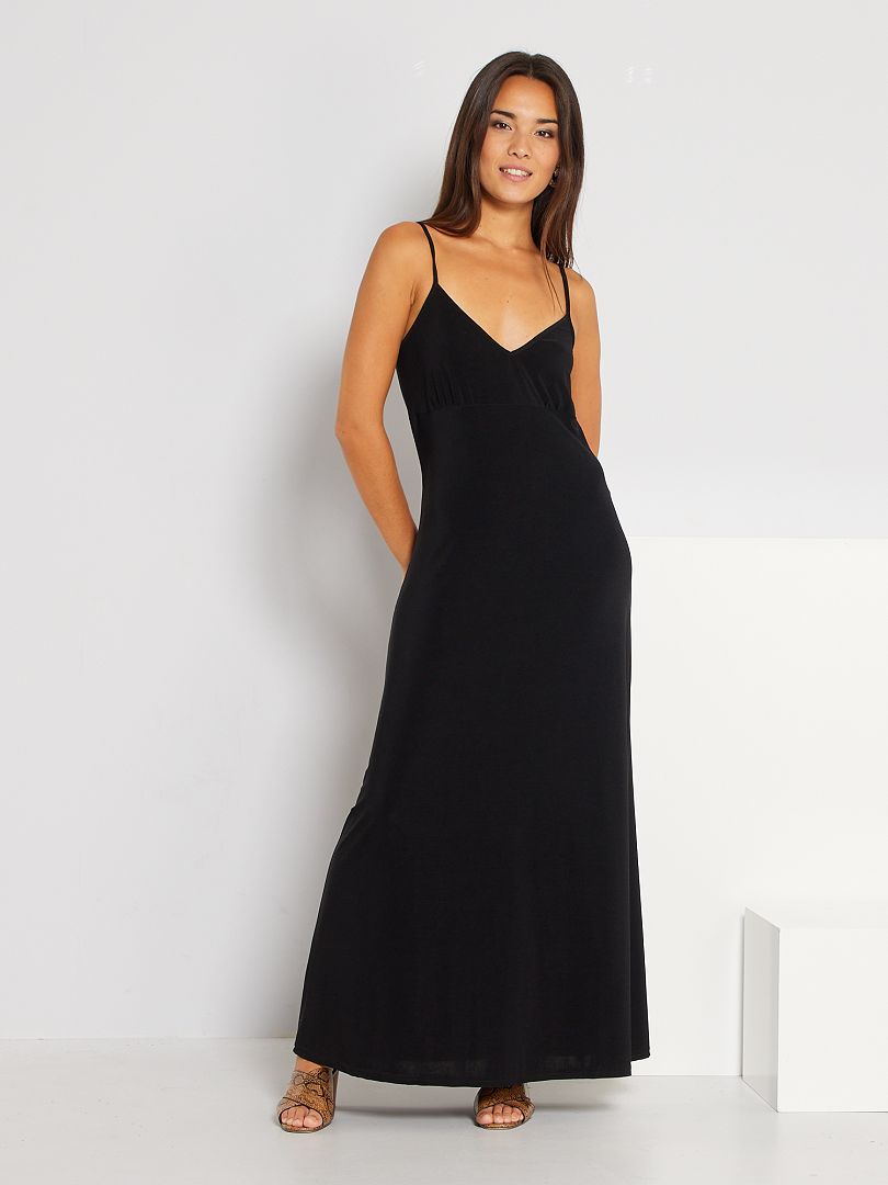 Frank boycot Omkleden Lange jurk met V-hals - zwart - Kiabi - 20.00€