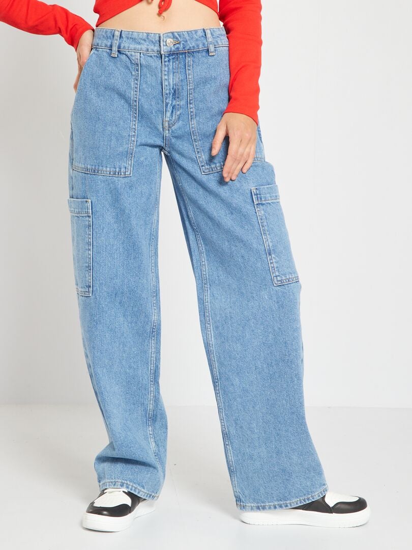 negeren Giet Middeleeuws Wijde jeans met grote zakken - BLAUW - Kiabi - 20.00€